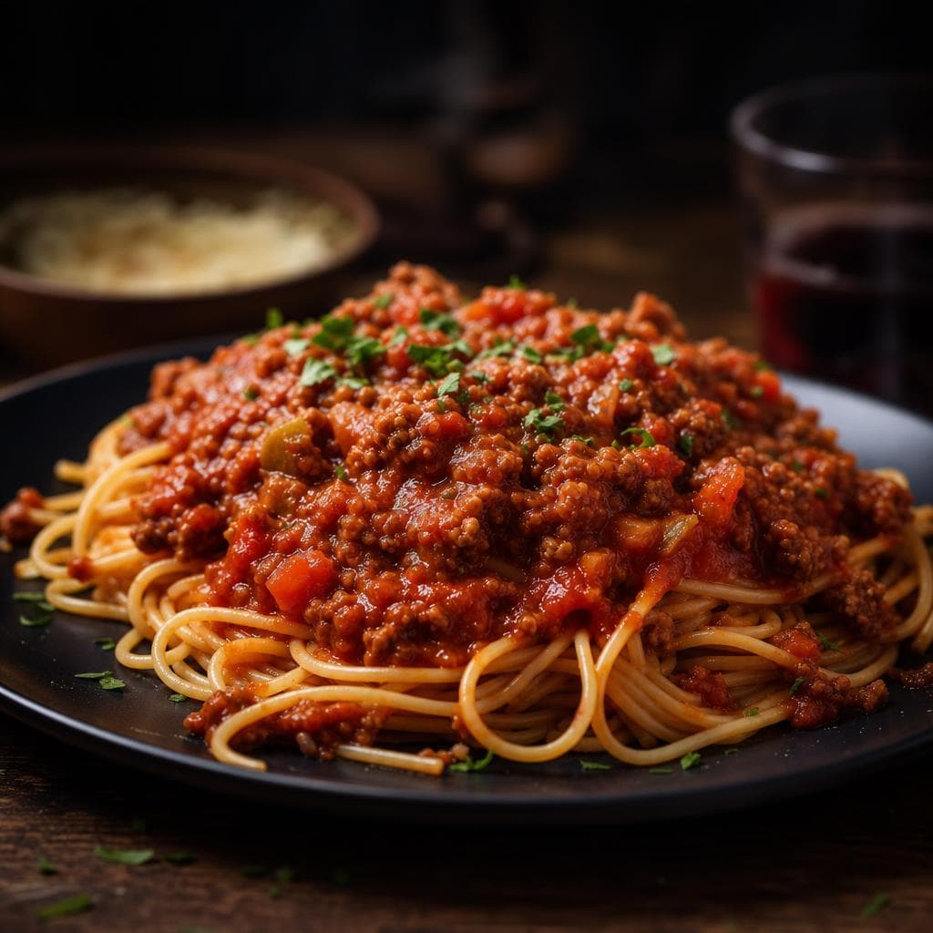Sauce à Spaghetti Québécoise - beautifully plated pasta dish