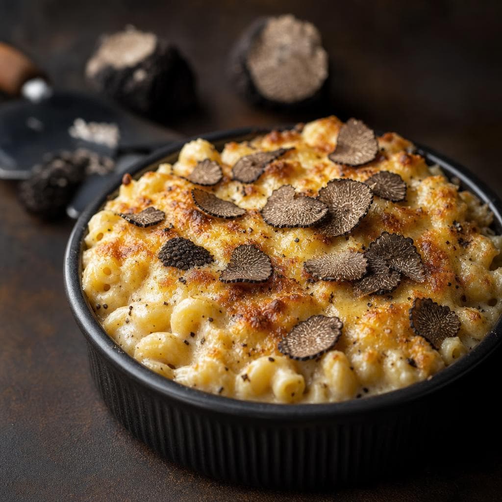Truffle Mac and Cheese - beautifully plated pasta dish